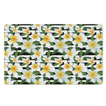 Plumeria Flower Striped Pattern Print Polyester Doormat