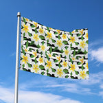 Plumeria Flower Striped Pattern Print Polyester Flag