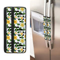 Plumeria Flower Striped Pattern Print Refrigerator Handle Covers