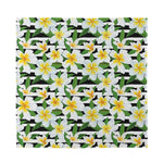 Plumeria Flower Striped Pattern Print Silk Bandana