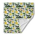 Plumeria Flower Striped Pattern Print Silk Bandana