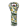 Plumeria Flower Striped Pattern Print Single Neoprene Wine Tote