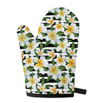 Plumeria Flower Striped Pattern Print Single Oven Mitt
