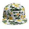 Plumeria Flower Striped Pattern Print Snapback Cap