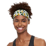 Plumeria Flower Striped Pattern Print Sports Headband