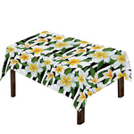 Plumeria Flower Striped Pattern Print Tablecloth