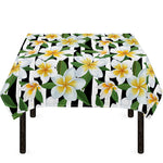 Plumeria Flower Striped Pattern Print Tablecloth