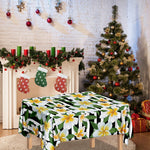Plumeria Flower Striped Pattern Print Tablecloth