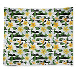 Plumeria Flower Striped Pattern Print Tapestry