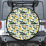 Plumeria Flower Striped Pattern Print Tire Cover