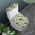 Plumeria Flower Striped Pattern Print Toilet Lid And Tank Cover Set
