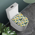 Plumeria Flower Striped Pattern Print Toilet Lid Cover