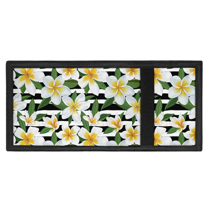 Plumeria Flower Striped Pattern Print Trifold Wallet