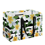 Plumeria Flower Striped Pattern Print Utility Tote Bag