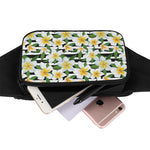 Plumeria Flower Striped Pattern Print Waist Bag
