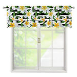 Plumeria Flower Striped Pattern Print Window Valance