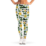 Plumeria Flower Striped Pattern Print Women's Leggings