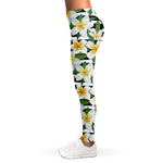 Plumeria Flower Striped Pattern Print Women's Leggings