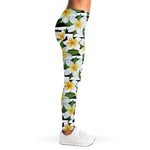 Plumeria Flower Striped Pattern Print Women's Leggings