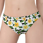 Plumeria Flower Striped Pattern Print Women's Panties