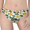 Plumeria Flower Striped Pattern Print Women's Thong