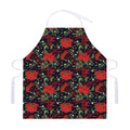 Poinsettia Flower Pattern Print Adjustable Apron