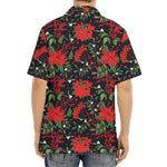 Poinsettia Flower Pattern Print Aloha Shirt
