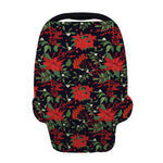 Poinsettia Flower Pattern Print Baby Seat Cover
