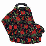 Poinsettia Flower Pattern Print Baby Seat Cover