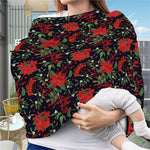 Poinsettia Flower Pattern Print Baby Seat Cover