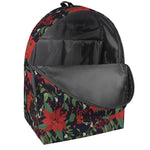 Poinsettia Flower Pattern Print Backpack