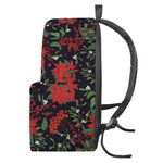 Poinsettia Flower Pattern Print Backpack