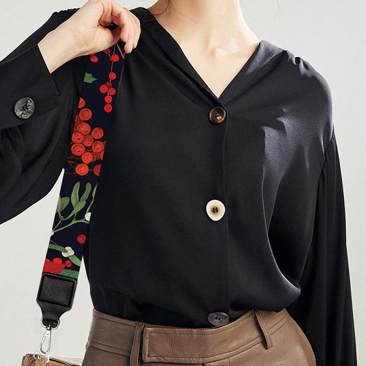 Poinsettia Flower Pattern Print Bag Strap