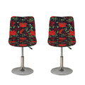 Poinsettia Flower Pattern Print Bar Stool Covers