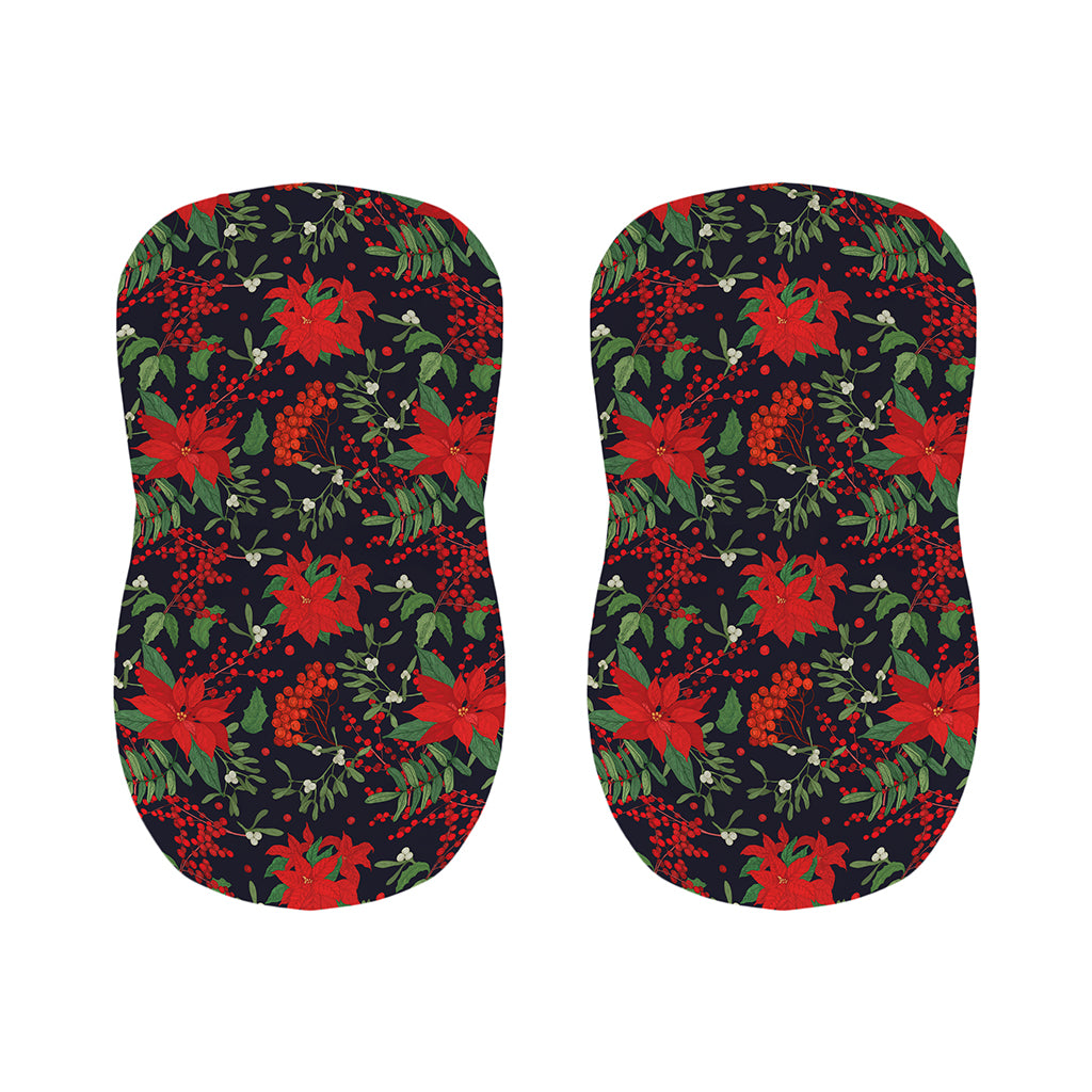 Poinsettia Flower Pattern Print Bar Stool Covers