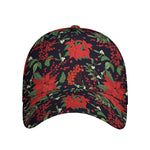 Poinsettia Flower Pattern Print Baseball Cap