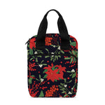 Poinsettia Flower Pattern Print Bible Tote Bag
