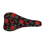 Poinsettia Flower Pattern Print Bicycle Seat Cover
