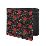 Poinsettia Flower Pattern Print Bifold Wallet