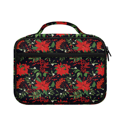Poinsettia Flower Pattern Print Briefcase Bible Bag
