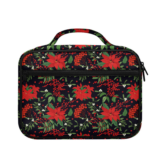 Poinsettia Flower Pattern Print Briefcase Bible Bag