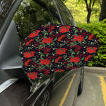 Poinsettia Flower Pattern Print Car Side Mirror Covers
