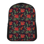 Poinsettia Flower Pattern Print Casual Backpack