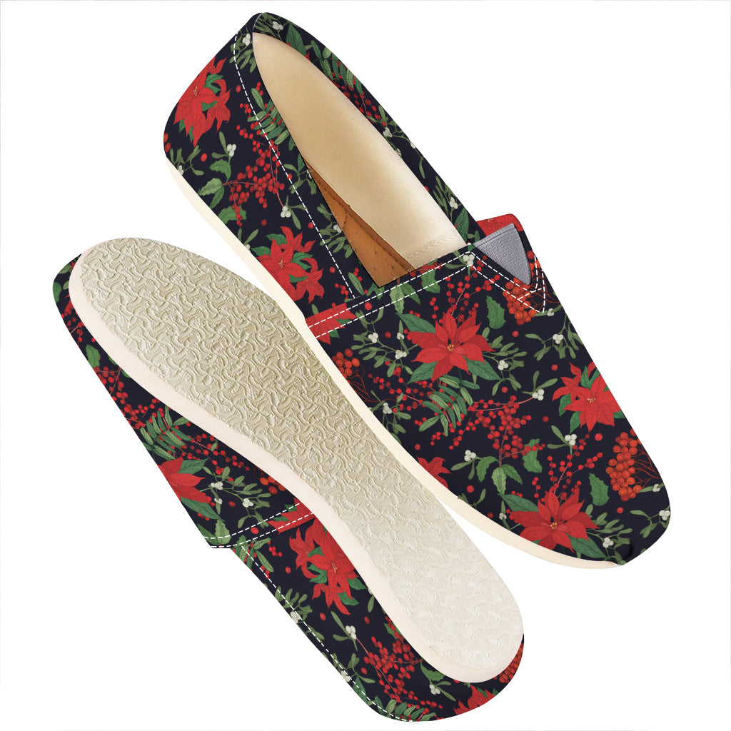 Poinsettia Flower Pattern Print Casual Shoes