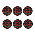 Poinsettia Flower Pattern Print Coaster Set