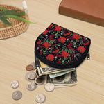 Poinsettia Flower Pattern Print Coin Purse
