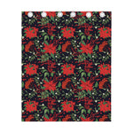 Poinsettia Flower Pattern Print Curtain