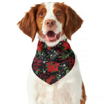 Poinsettia Flower Pattern Print Dog Bandana