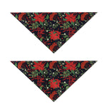 Poinsettia Flower Pattern Print Dog Bandana