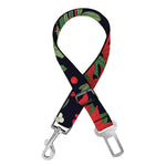 Poinsettia Flower Pattern Print Dog Seat Belt